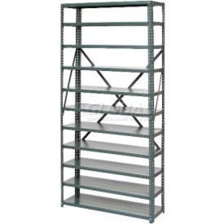 GLOBAL EQUIPMENT Open Style Steel Shelf - 6 Shelves No Bins 36"Wx12"Dx39"H Ready To Assemble 239618